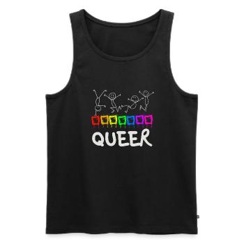 Queer Pride Trendiges urbanes Design - Männer Premium Bio Tank Top - Schwarz - Vorne - AI Model Male 178 light (178cm)