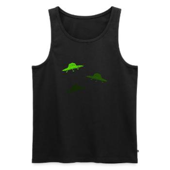 UFO-Raumschiff - Männer Premium Bio Tank Top - Schwarz - Vorne - Michal (187cm)