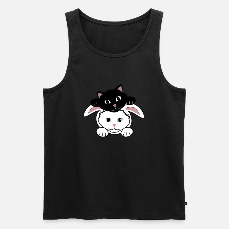 Hase und Dämon - Männer Premium Bio Tank Top - Schwarz