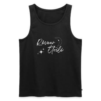 Rêveur étoilé - Débardeur bio Premium Homme - noir - Devant - Michal (187cm)