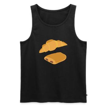 Pain au chocolat, croissant, viennoiseries - Débardeur bio Premium Homme - noir - Devant - AI Model Male 178 light (178cm)
