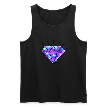 GALAXIE-DIAMANT - Männer Premium Bio Tank Top - Schwarz - Vorne - Michal (187cm)