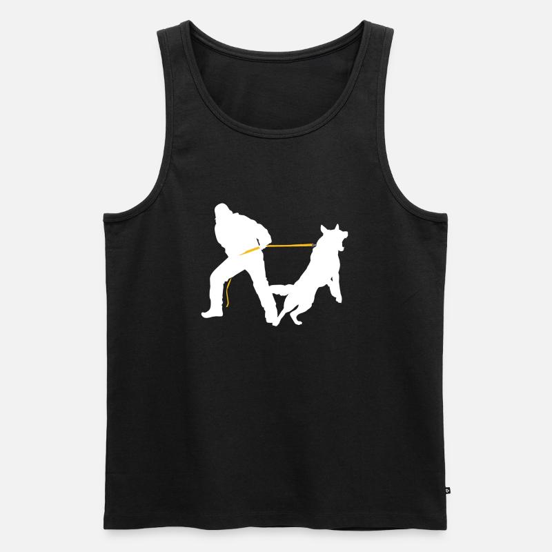 Hundeführer und Hund - Männer Premium Bio Tank Top - Schwarz