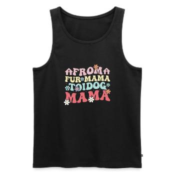 Fur Mama To Dog Mama Vintage For Puppy & Dog Lover - Men's Premium Organic Tank Top - black - Front - Michal (187cm)