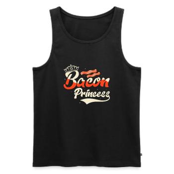 Bacon Princesse Jambon Viande de porc - Débardeur bio Premium Homme - noir - Devant - AI Model Male 178 light (178cm)