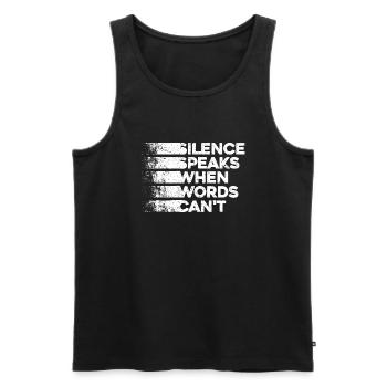 Schweigen spricht, wenn Worte es nicht können - Deep Thinker - Männer Premium Bio Tank Top - Schwarz - Vorne - AI Model Male 178 light (178cm)