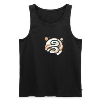 Sandfarben Symbol - Männer Premium Bio Tank Top - Schwarz - Vorne - Michal (187cm)