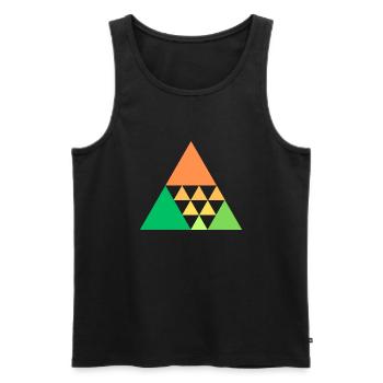 Bunte Dreiecke - Männer Premium Bio Tank Top - Schwarz - Vorne - Michal (187cm)