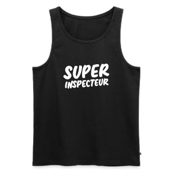 Super inspecteur - Débardeur bio Premium Homme - noir - Devant - AI Model Male 178 light (178cm)
