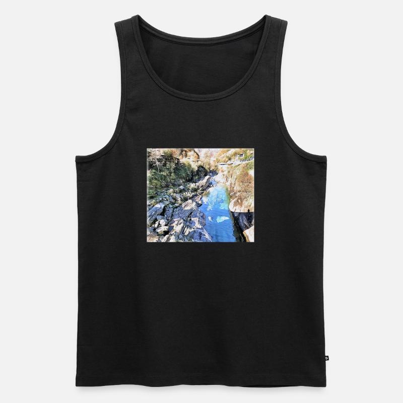Verzasca - Männer Premium Bio Tank Top - Schwarz