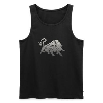 Tête de taureau tête Logo Steak Beast Gym corne - Débardeur bio Premium Homme - noir - Devant - Michal (187cm)