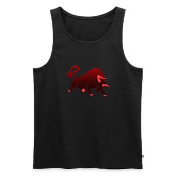 Tête de taureau tête Logo Steak Beast Gym corne - Débardeur bio Premium Homme - noir - Devant - Michal (187cm)
