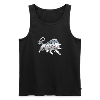 Tête de taureau tête Logo Steak Beast Gym corne - Débardeur bio Premium Homme - noir - Devant - Michal (187cm)