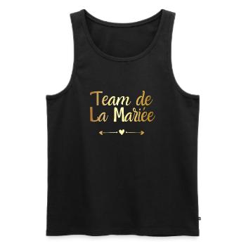 Team de la mariée doré - cadeau la mariée - Débardeur bio Premium Homme - noir - Devant - Michal (187cm)