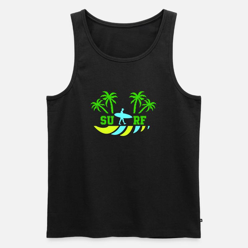 surf - Männer Premium Bio Tank Top - Schwarz