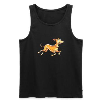 Graceful Running Whippet Artwork - Men's Premium Organic Tank Top - black - Front - AI Model Male 178 light (178cm)