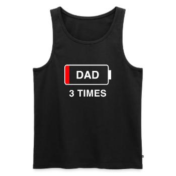 Papa 3 fois - Débardeur bio Premium Homme - noir - Devant - Michal (187cm)