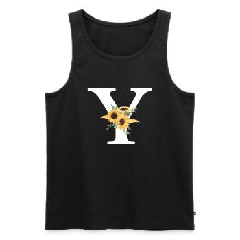 Sonnenblume Blumen y Brief - Männer Premium Bio Tank Top - Schwarz - Vorne - AI Model Male 178 light (178cm)