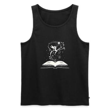 Magic of Words - Book Fairy - Men's Premium Organic Tank Top - black - Front - AI Model Male 178 light (178cm)