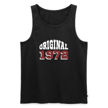 Original 1972 - Men's Premium Organic Tank Top - black - Front - AI Model Male 178 light (178cm)