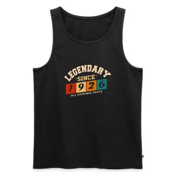 Légendaire depuis 1926 vintage rétro anniversaire - Débardeur bio Premium Homme - noir - Devant - AI Model Male 178 light (178cm)