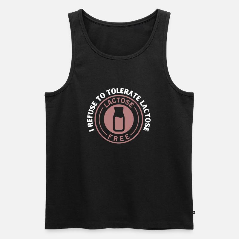 I refuse to tolerate lactose - Männer Premium Bio Tank Top - Schwarz