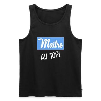 MASTER. MASTER. THANK YOU. THANK YOU MASTER - Men's Premium Organic Tank Top - black - Front - Michal (187cm)
