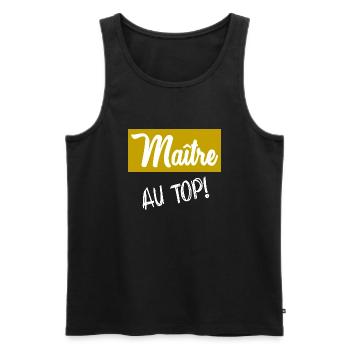 MASTER. MASTER. THANK YOU. THANK YOU MASTER - Men's Premium Organic Tank Top - black - Front - Michal (187cm)