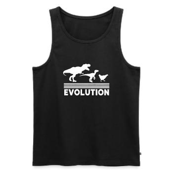 Dinosaurier Huhn Evolution Lustig Vintage Retro 70S - Männer Premium Bio Tank Top - Schwarz - Vorne - AI Model Male 178 light (178cm)