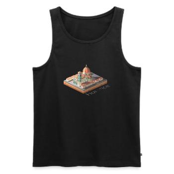 Geometrische Low-Poly-Kathedrale von Florenz - Männer Premium Bio Tank Top - Schwarz - Vorne - AI Model Male 178 light (178cm)