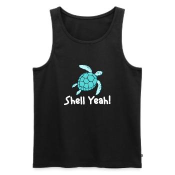 Panzer ja - Niedliche Meeresschildkröten-Liebhaber-Schildkröte - Männer Premium Bio Tank Top - Schwarz - Vorne - Michal (187cm)