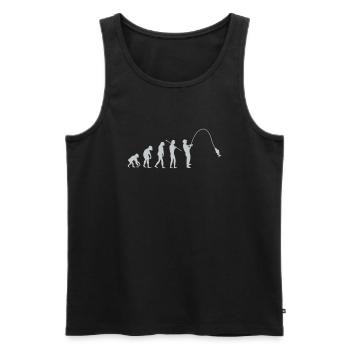 Évolution de la pêche - Débardeur bio Premium Homme - noir - Devant - Michal (187cm)