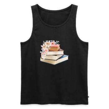 Flowery books - Men's Premium Organic Tank Top - black - Front - Michal (187cm)