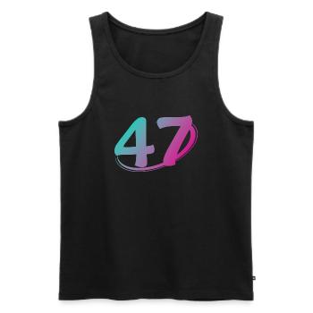 Number 47 multicolor - Men's Premium Organic Tank Top - black - Front - Michal (187cm)