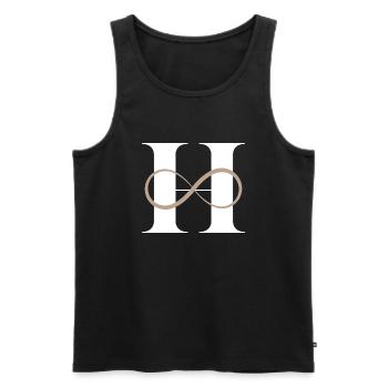 Unendlicher Buchstabe h - Männer Premium Bio Tank Top - Schwarz - Vorne - AI Model Male 178 light (178cm)