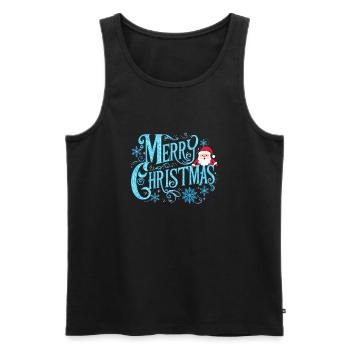 Joyeux Noël neige Noël Noël Vacances Père Noël - Débardeur bio Premium Homme - noir - Devant - Michal (187cm)