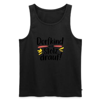Dorfkind und stolz drauf! - Männer Premium Bio Tank Top - Schwarz - Vorne - AI Model Male 178 light (178cm)