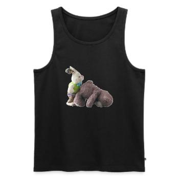 lapin ourson - Débardeur bio Premium Homme - noir - Devant - AI Model Male 178 light (178cm)