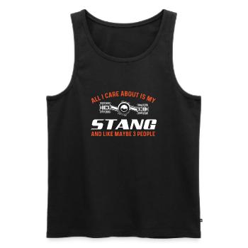 Tout ce qui m’importe, c’est mon Stang - Car Guy - Débardeur bio Premium Homme - noir - Devant - AI Model Male 178 light (178cm)