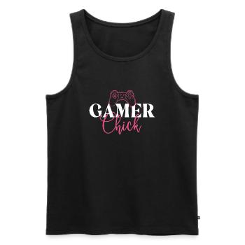 Gamer Chick - Fille de jeux vidéo Amoureuse de la console PC - Débardeur bio Premium Homme - noir - Devant - Michal (187cm)