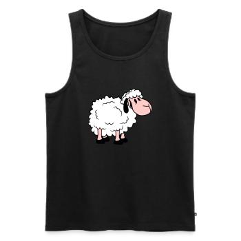 Sheep Baby Stands Cute Cute Lamb Child Cool Comic - Men's Premium Organic Tank Top - black - Front - AI Model Male 178 light (178cm)