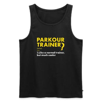 Traceur Trainer Definition Parkour - Männer Premium Bio Tank Top - Schwarz - Vorne - AI Model Male 178 light (178cm)