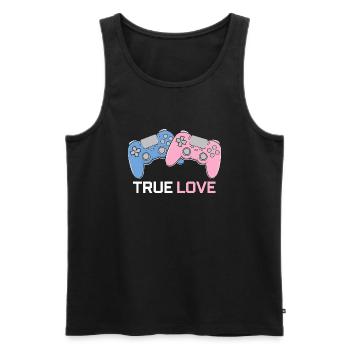 True Love - Débardeur bio Premium Homme - noir - Devant - AI Model Male 178 light (178cm)
