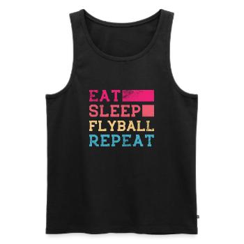 Eat Sleep Flyball Repeat Dog Sports Trainer - Männer Premium Bio Tank Top - Schwarz - Vorne - AI Model Male 178 light (178cm)