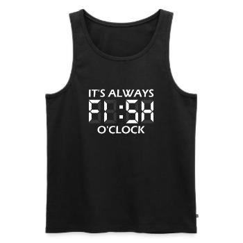 C’est toujours l’heure de la pêche - Débardeur bio Premium Homme - noir - Devant - AI Model Male 178 light (178cm)