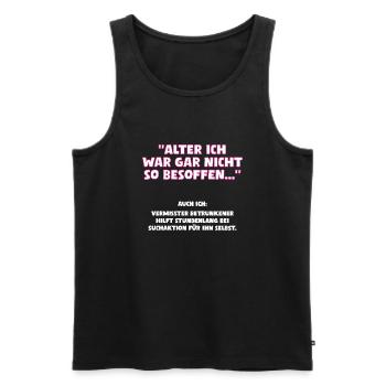 Alter ich war gar nicht so besoffen - Männer Premium Bio Tank Top - Schwarz - Vorne - AI Model Male 178 light (178cm)