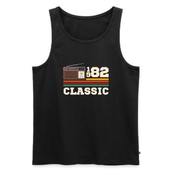 Jubiläum 1982 Retro-Klassiker - Männer Premium Bio Tank Top - Schwarz - Vorne - AI Model Male 178 light (178cm)