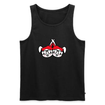 2 Hasen Nerds Geek Hornbrille Team Freunde Crew - Männer Premium Bio Tank Top - Schwarz - Vorne - Michal (187cm)