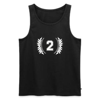 Number 2 - Men's Premium Organic Tank Top - black - Front - AI Model Male 178 light (178cm)