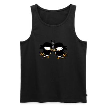 2 Vögel Ninja Kämpfer Assassin Schwert Ninjastern - Männer Premium Bio Tank Top - Schwarz - Vorne - AI Model Male 178 light (178cm)